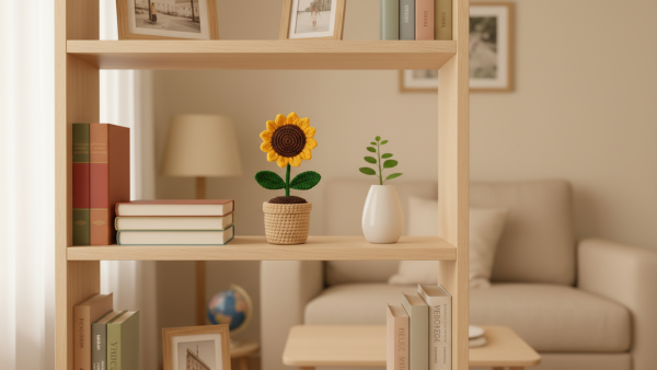 Handmade Crochet Sunflower Pot – Eco-Friendly Knitted Flower Plant For Home Decor